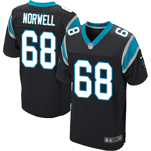 Men's Elite Andrew Norwell Nike Jersey Black Home - #68 NFL Carolina Panthers
